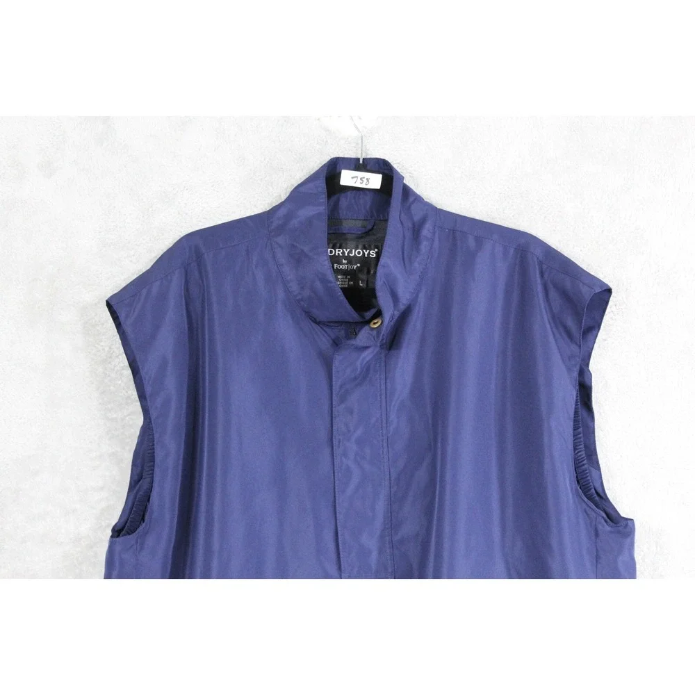 FJ DryJoys Vest‎ Mens L Navy Blue 1/4 Zip Mock Neck Windbreaker Jacket Golfing